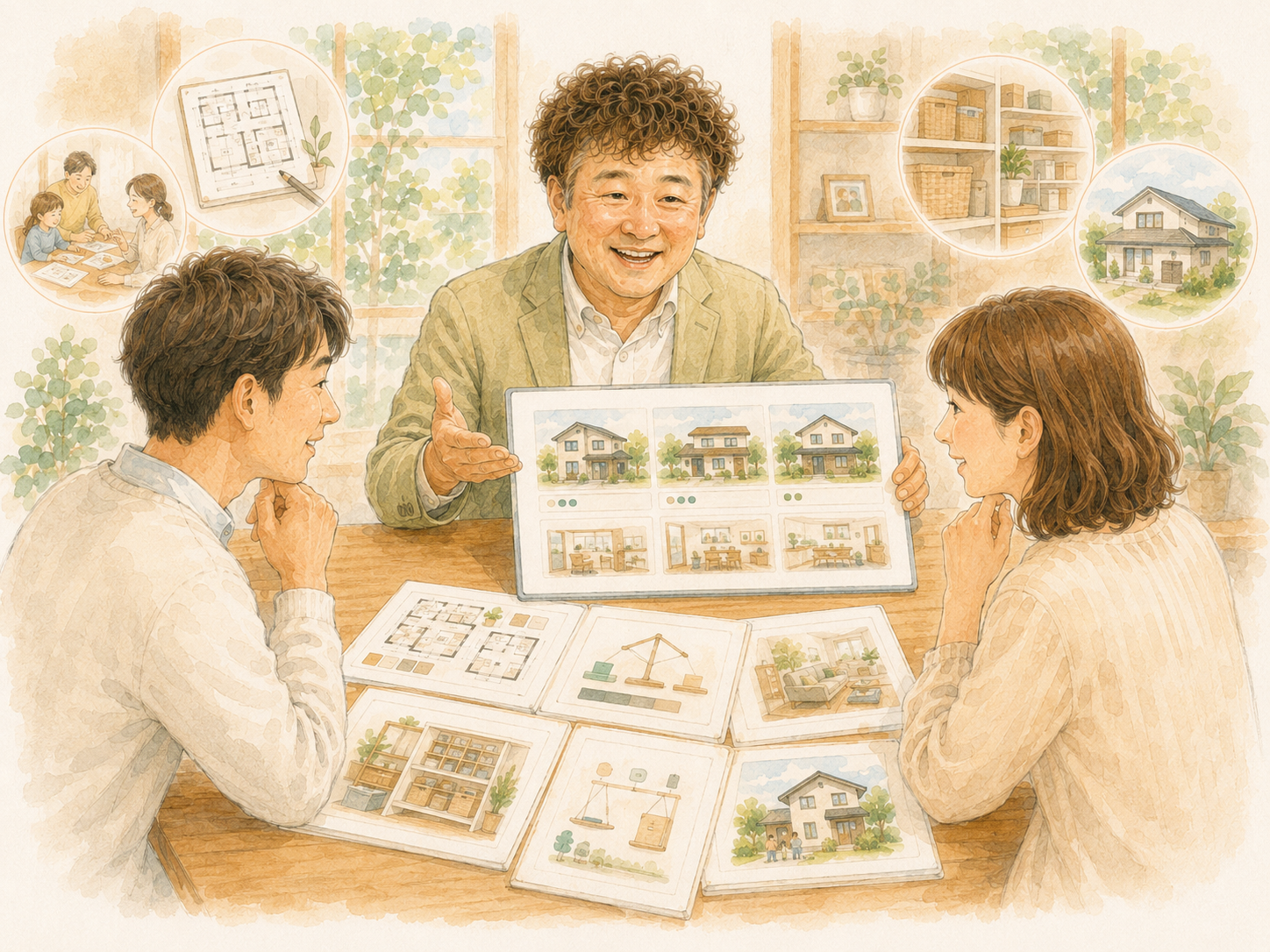 muni が子育て世代向けの規格住宅プランであることを説明するイラスト