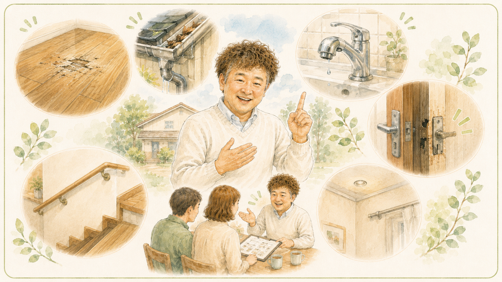 窓断熱、手すり、耐震改修など補助金を活用したリフォーム相談のイラストを説明した図解