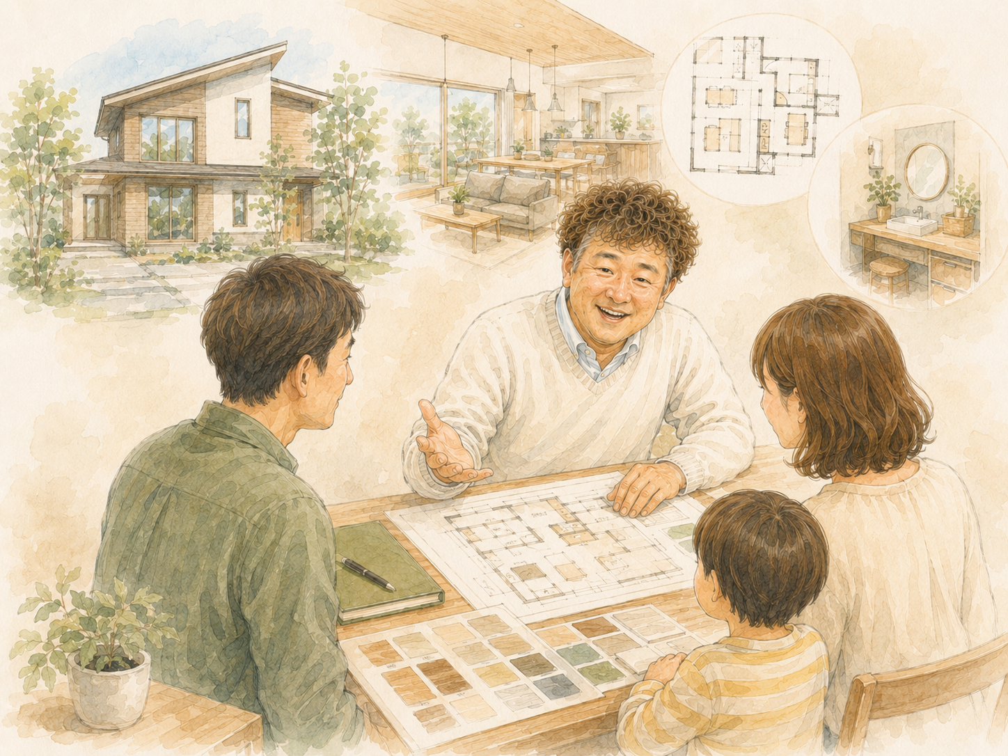 自由設計・zero color を相談できるもりもと工務店のイラスト